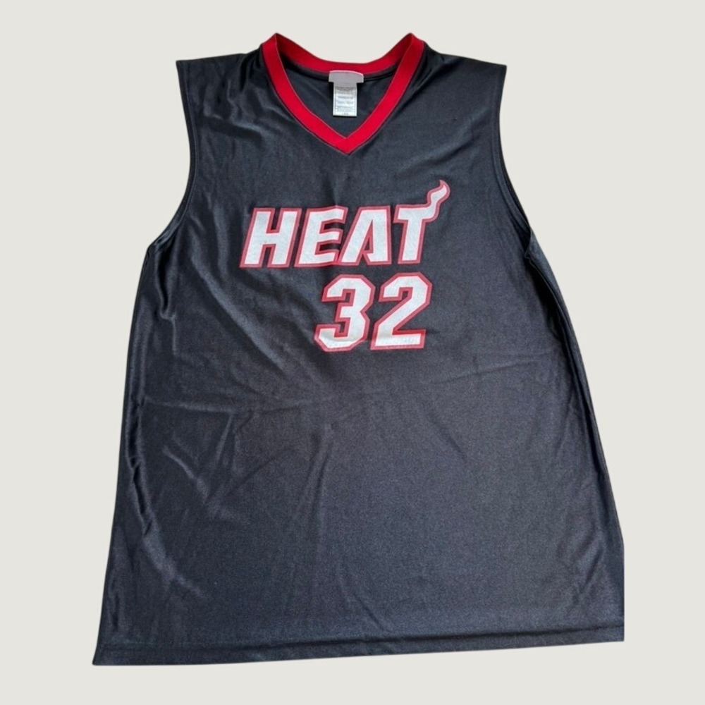 Vintage Y2K Miami Heat Shaquille O'Neal NBA Brand Jersey Black Large 32 2004